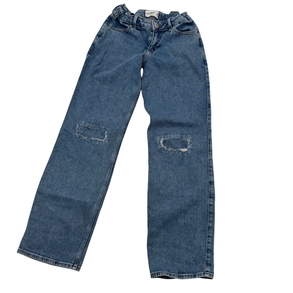 Abercrombie Kids Low Rise Baggy Jeans Medium Wash Blue Denim Size 13/14 Regular